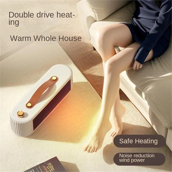Vintage Portable PTC Ceramic Desktop Heater | 800W Energy Efficient Mini Electric Space Heater with AU Plug, Overheat & Tip-Over Protection for Office Desk Home Bedroom Winter Warmth（Green）