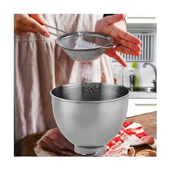 Stainless Steel Mixing Bowl 5 Quart for KitchenAid Classic & Artisan 4.5-5QT Tilt-Head Stand Mixers, 304 Stainless Steel Replacement Bowl with Handle
