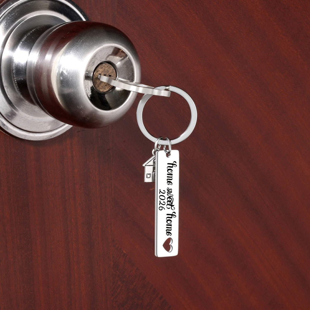 Kvekstio 2PCS 2026 Home Sweet Home Key Chain Housewarming Presents, New Homeowner Keychain Closing Gift Ideas, Real Estate Gifts From Agent For Client Congratulations