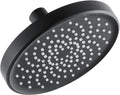 Shower Head High Pressure Rain, Luxury Bathroom Showerhead with Adjustable Angles, Anti-Clogging Silicone Nozzles - 6 Inch Round, Matte Black
