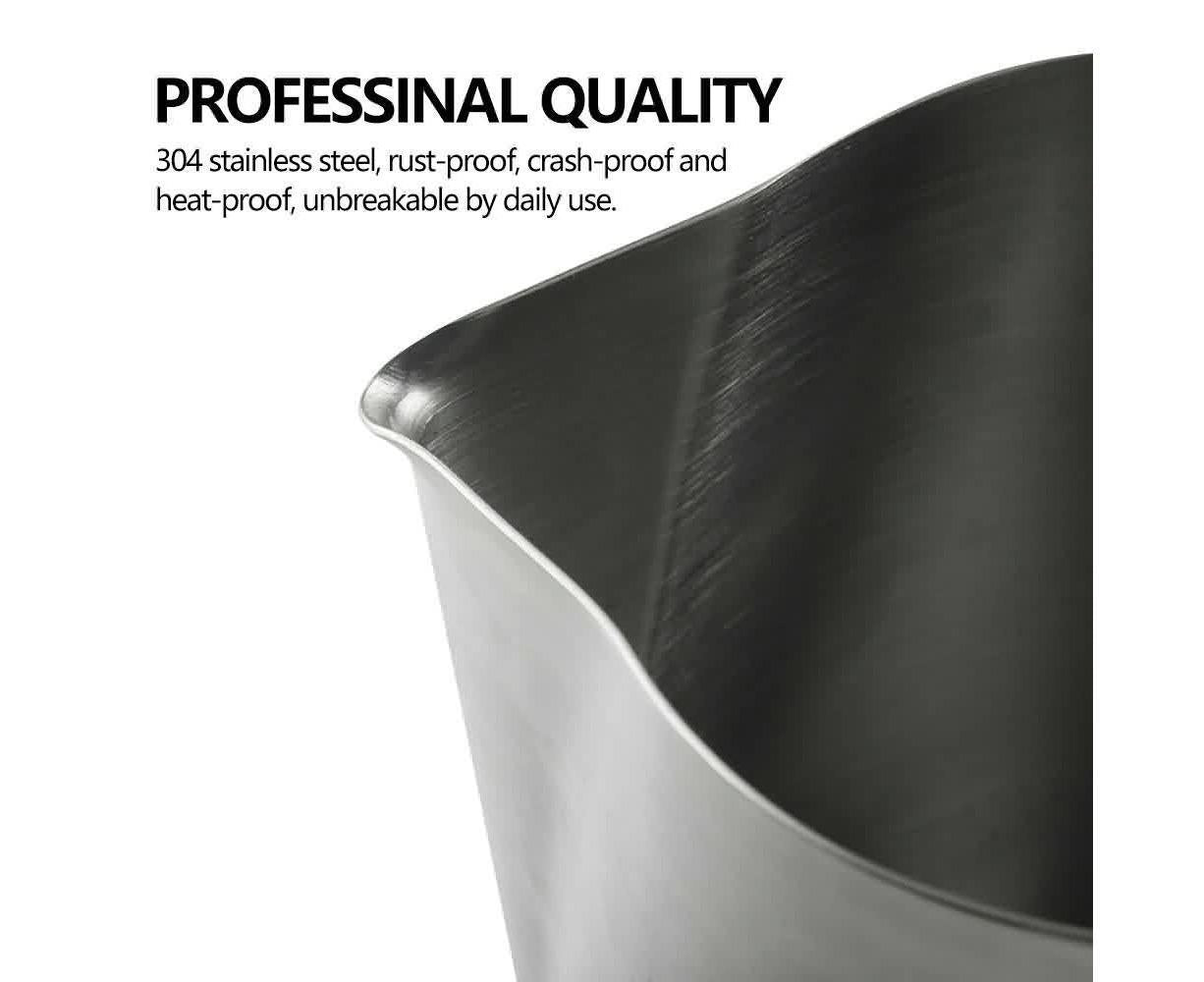 600ml Milk Frothing Thermometer Espresso Coffee Pitcher Stainless Steel Jug