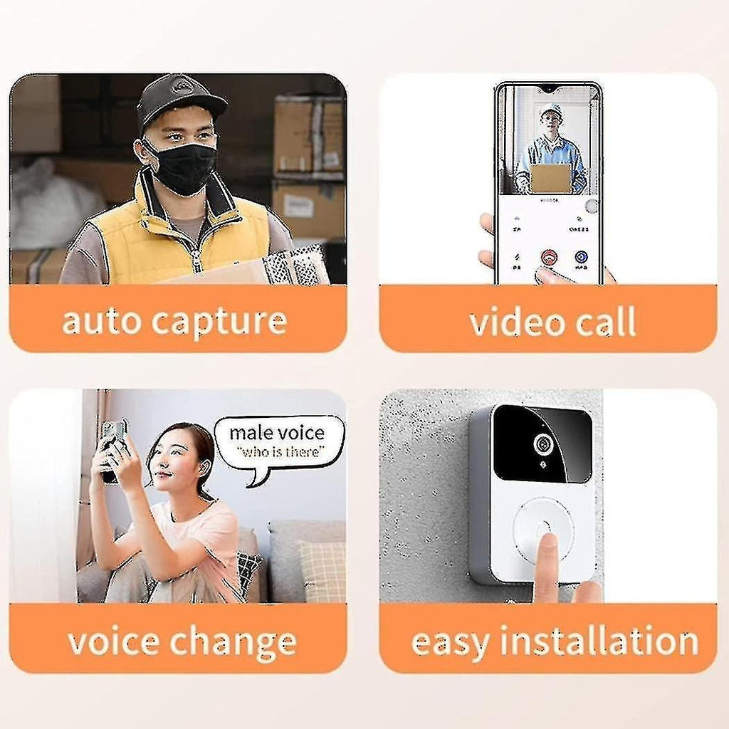 Smart Ring Video Doorbell, Wireless HD Night Vision Home Intercom