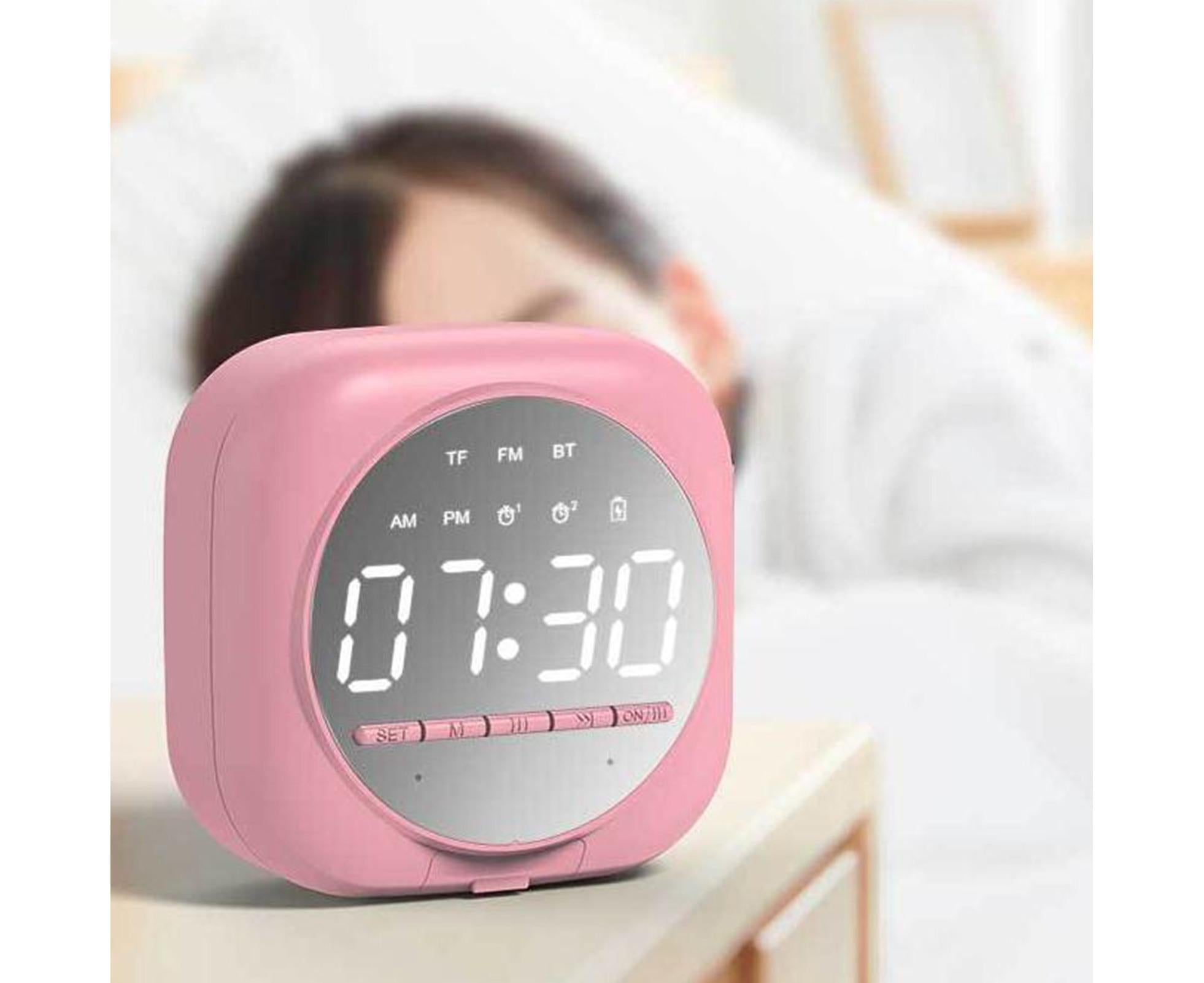Q12 Bluetooth-compatible 5.0 Multifunctional Alarm Clock Subwoofer Speaker Support TF Card - White