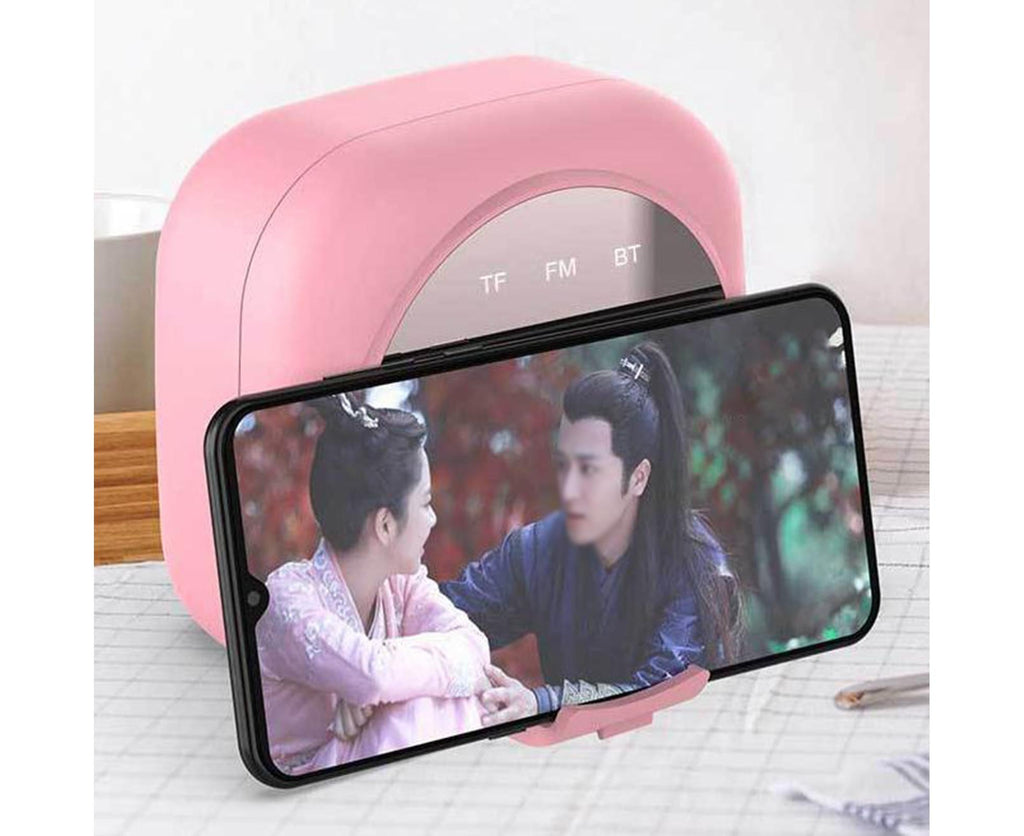Q12 Bluetooth-compatible 5.0 Multifunctional Alarm Clock Subwoofer Speaker Support TF Card - White