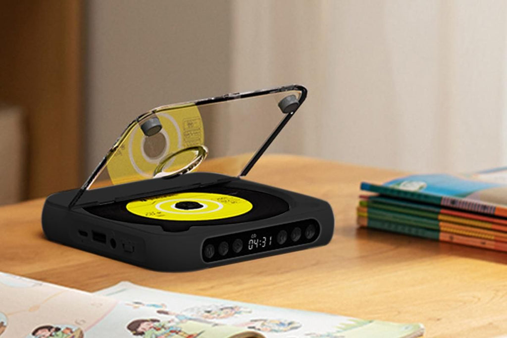 Portable CD Player Bluetooth 5.3 with HiFi Speakers Rechargeable Walkman Supports CD USB MP3 for Home - Black