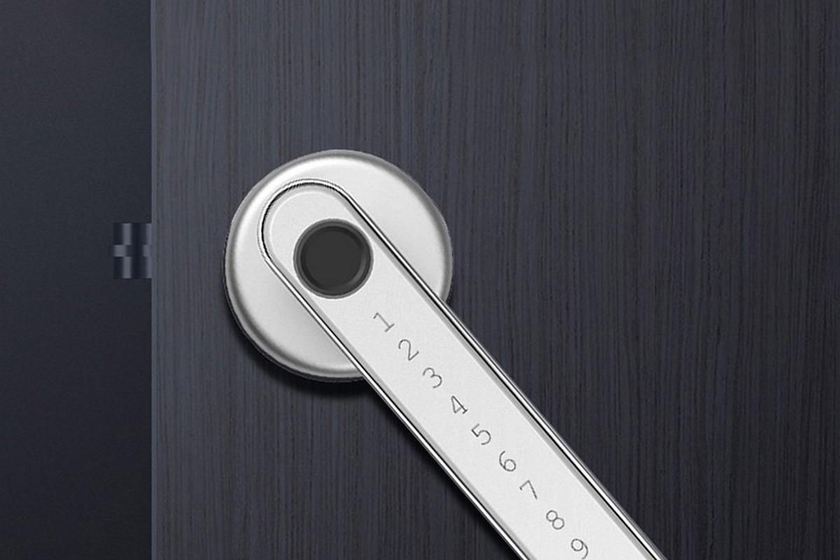Fingerprint Lock Smart Fingerprint Door Lock Digital Password Door Lock Smart Door Knob Door Knob with Lock and Anti-Peeping Passwor Easy Installation for Bedroom Home Hotel -Silver