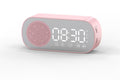 FM Speaker LED Display Portable Alarm Clock Home Decor Bluetooth Digital Radio - Pink