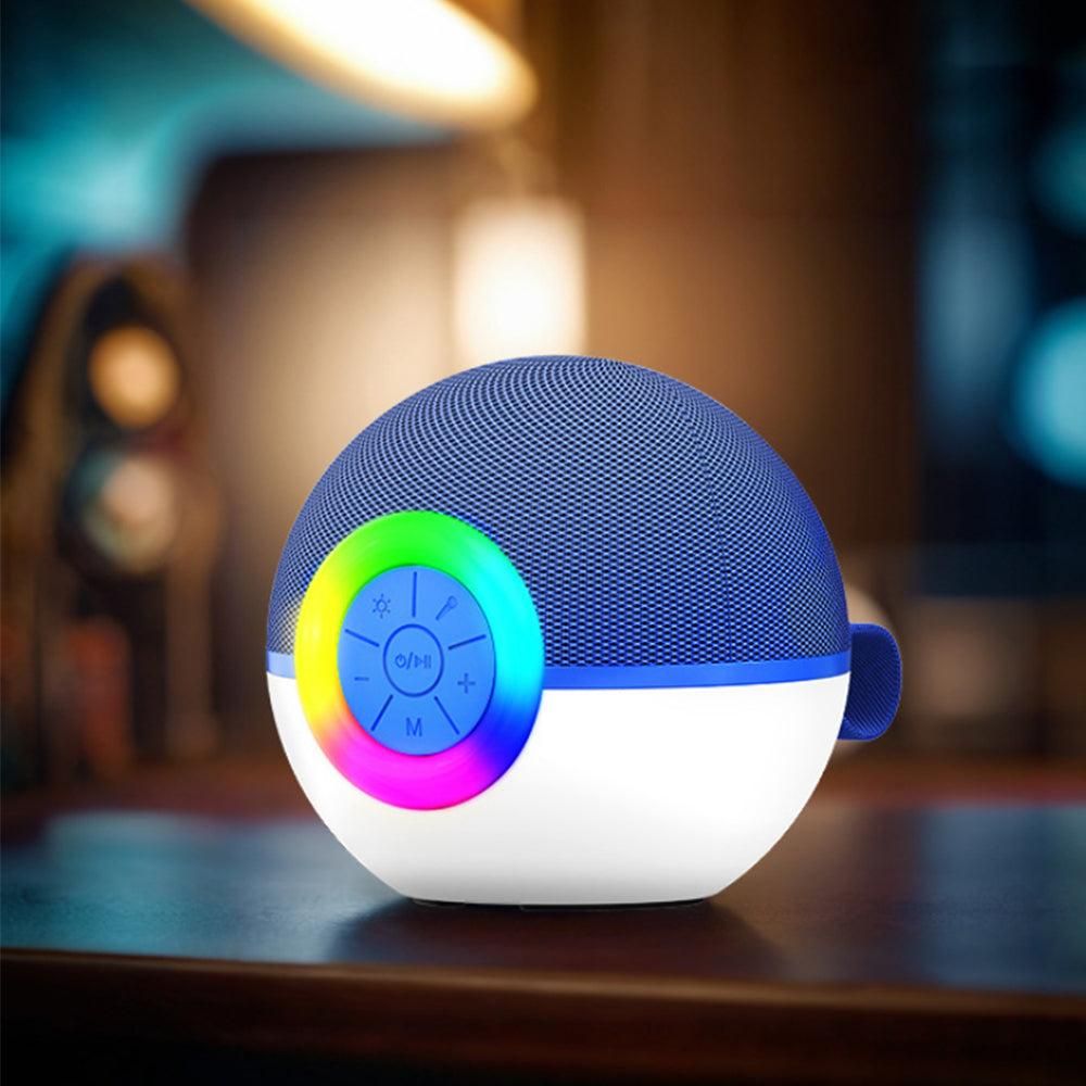 Portable Karaoke Microphone Machine Mini Bluetooth Speaker with 2 Wireless Mics Blue