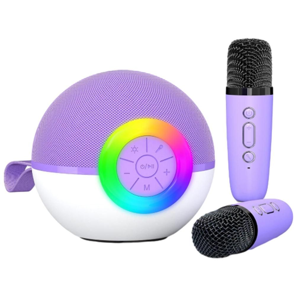 Portable Karaoke Microphone Machine Mini Bluetooth Speaker with 2 Wireless Mics Green