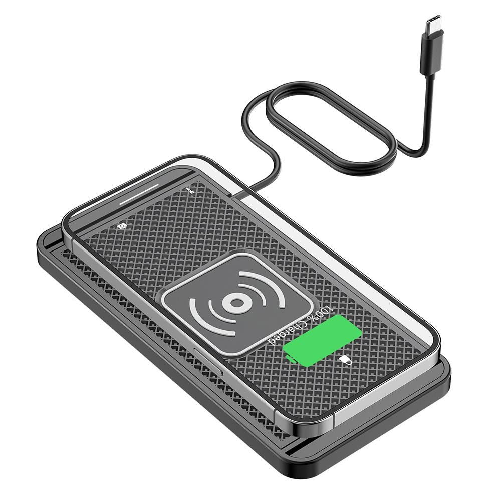 Universal Car Wireless Fast Charger Mat Non-Slip Charging Pad for Devices with Wireless Charging Function Type-C Style