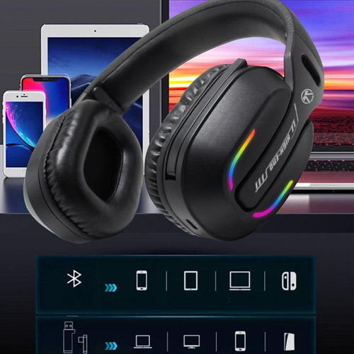 2.4GHz Wireless Gaming Headphone Bluetooth RGB Game Headset for PC Smartphone PS4/PS5 Switch