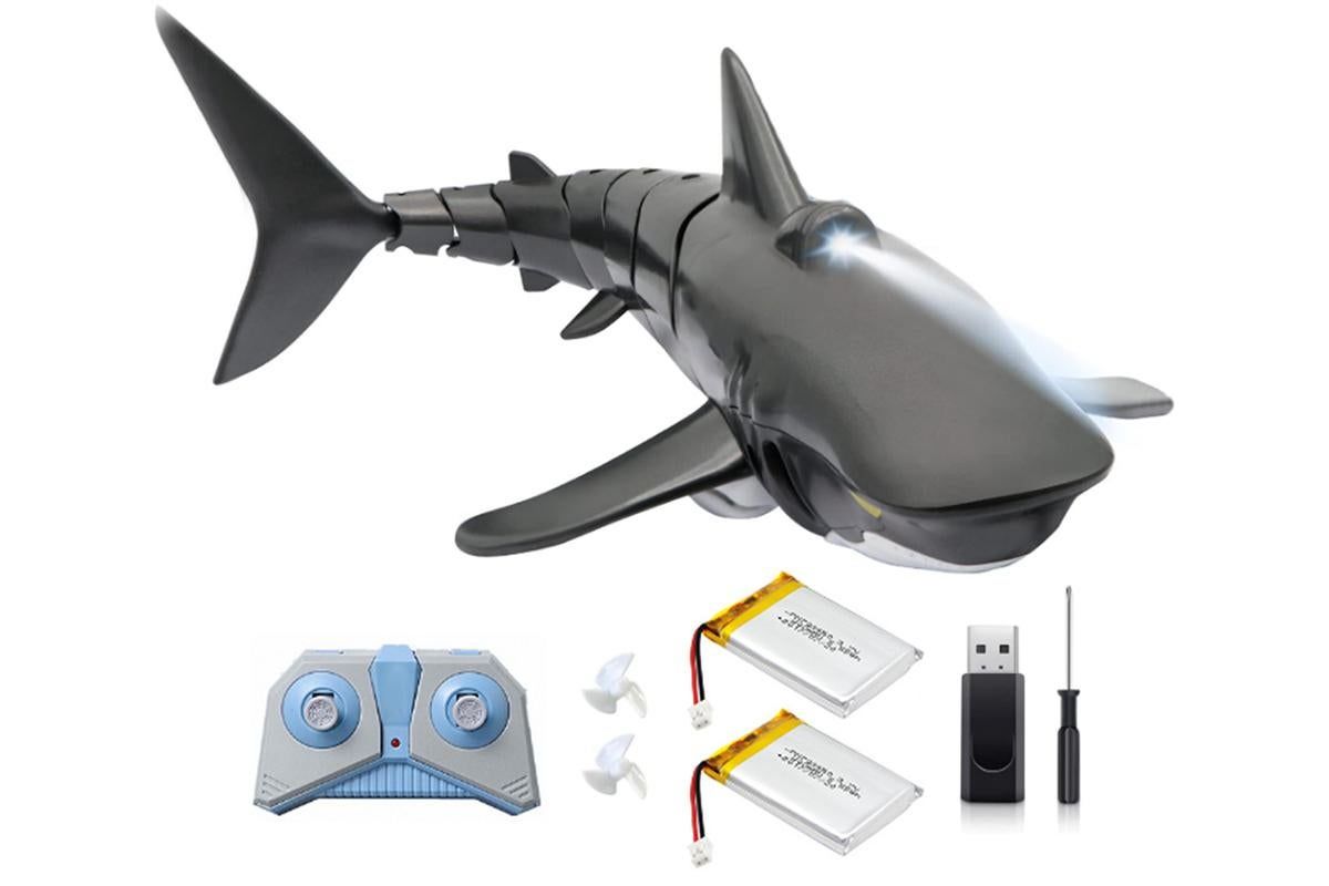 2.4G Remote Control Shark Toy RC Simulation Shark for Swimming Pool Gray