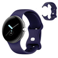 For Google Pixel Watch 1 / 2 Soft Replacement Strap Silicone Sport Watch Band Blue - L