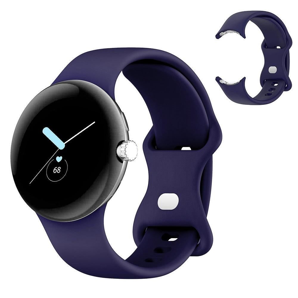 For Google Pixel Watch 1 / 2 Soft Replacement Strap Silicone Sport Watch Band Blue - L