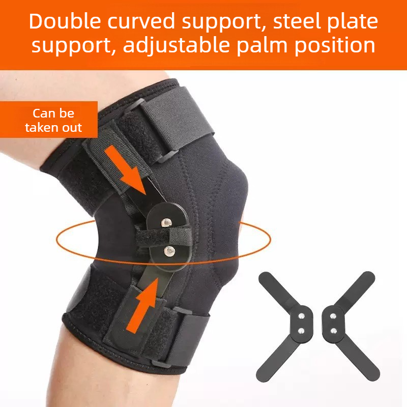 Hinged Metal Knee Brace with Removable Side Stabilizers, ACL Injury, Sports Workout & Joint Pain Relief-L