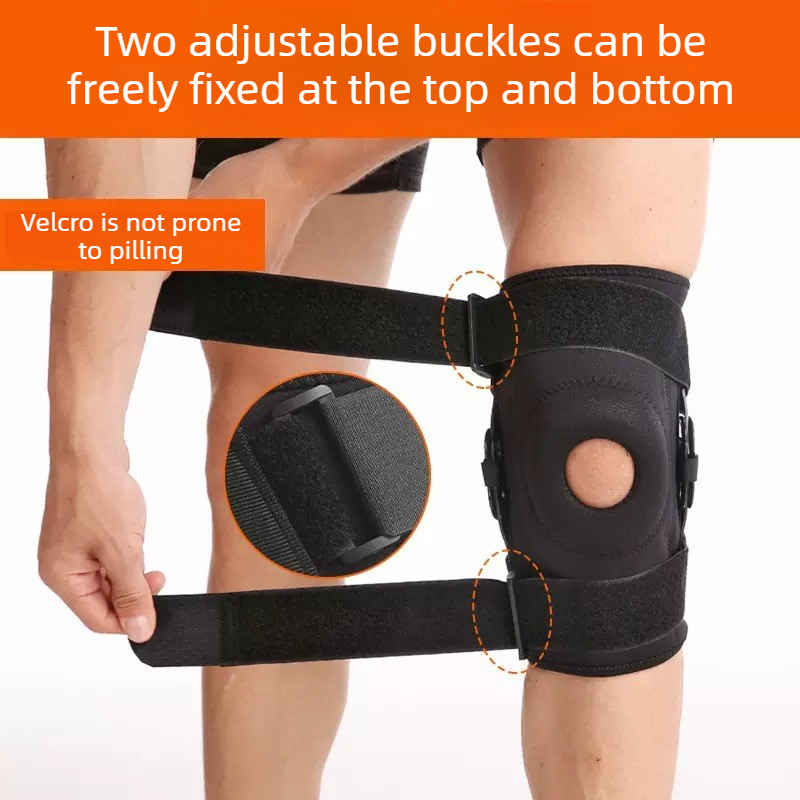 Hinged Metal Knee Brace with Removable Side Stabilizers, ACL Injury, Sports Workout & Joint Pain Relief-L