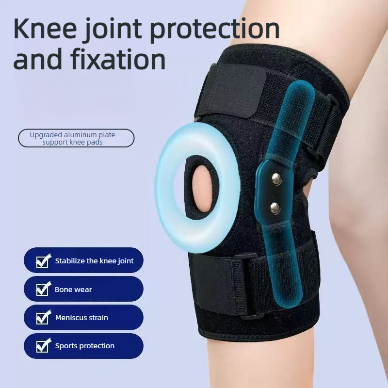 Hinged Metal Knee Brace with Removable Side Stabilizers, ACL Injury, Sports Workout & Joint Pain Relief-XL