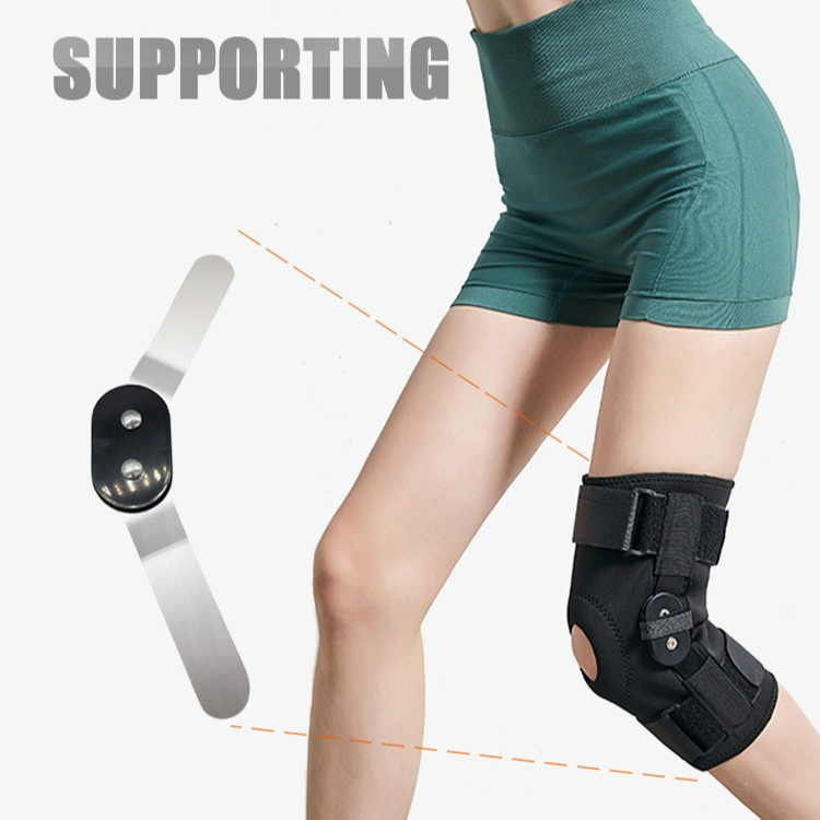 Hinged Metal Knee Brace with Removable Side Stabilizers, ACL Injury, Sports Workout & Joint Pain Relief-XL