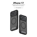 MagSafe Case for iPhone 17 Pro - Black Matte Shockproof Cover with Hidden Kickstand