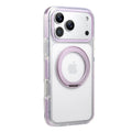 Clear MagSafe iPhone 17 Pro Case with 360° Rotating Ring Stand - Purple Edition