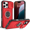 2-in-1 Magnetic Sliding Lens Case, Red for iPhone 16 Pro