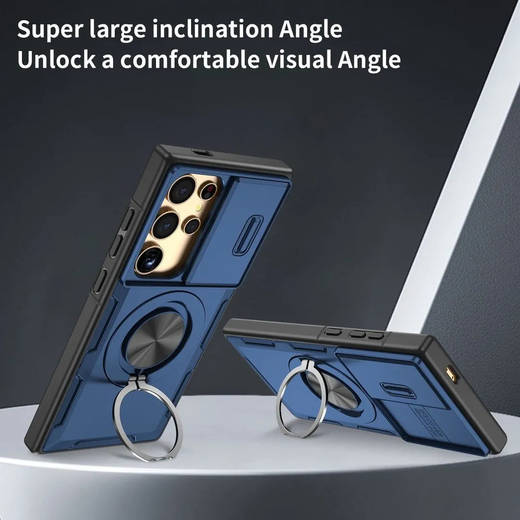 2-in-1 Magnetic Sliding Lens Case, Blue for  Samsung S25Ultra