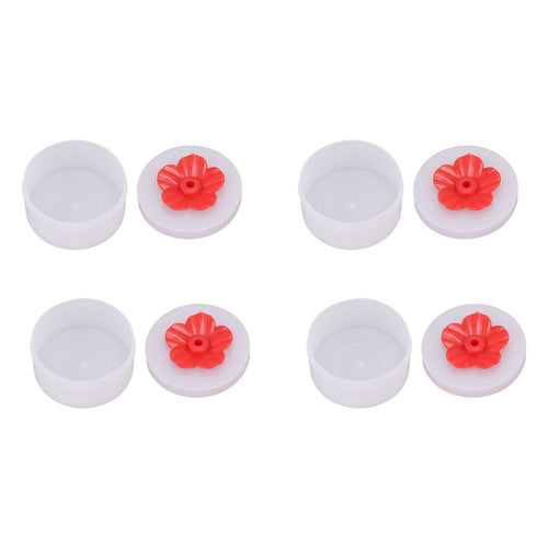 4pcs Hummingbird Feeder Flower Shaped Handheld Bird Feeder Wild Bird Feeding Tool for Outdoor Garden Yard Red