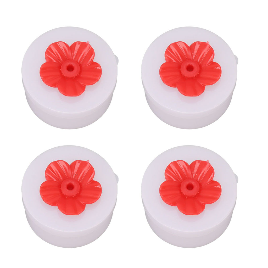 4pcs Hummingbird Feeder Flower Shaped Handheld Bird Feeder Wild Bird Feeding Tool for Outdoor Garden Yard Red