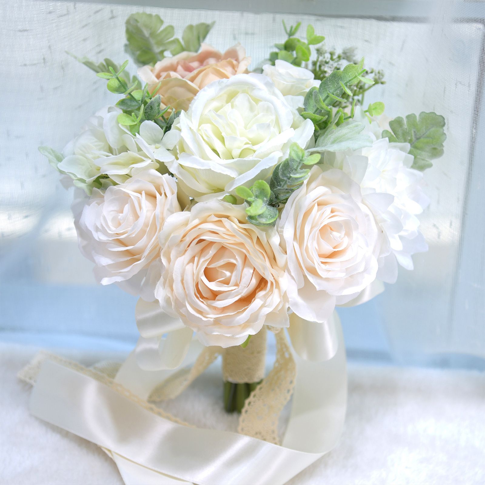 Wedding Bridal Hand Bouquet Home Decoration Fake Flower Silk Flower Artifical Decorative Bouquet
