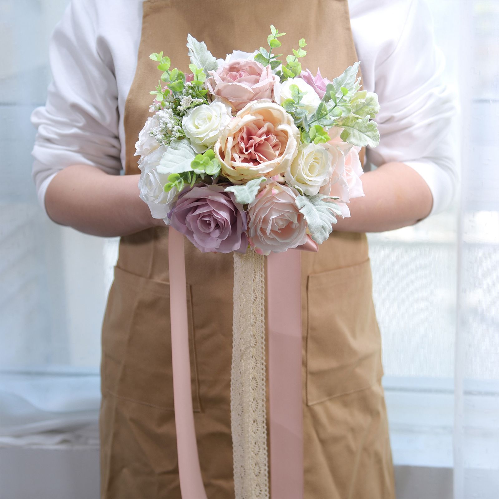 Wedding Bridal Hand Bouquet Home Decoration Fake Flower Silk Flower Artifical Decorative Bouquet