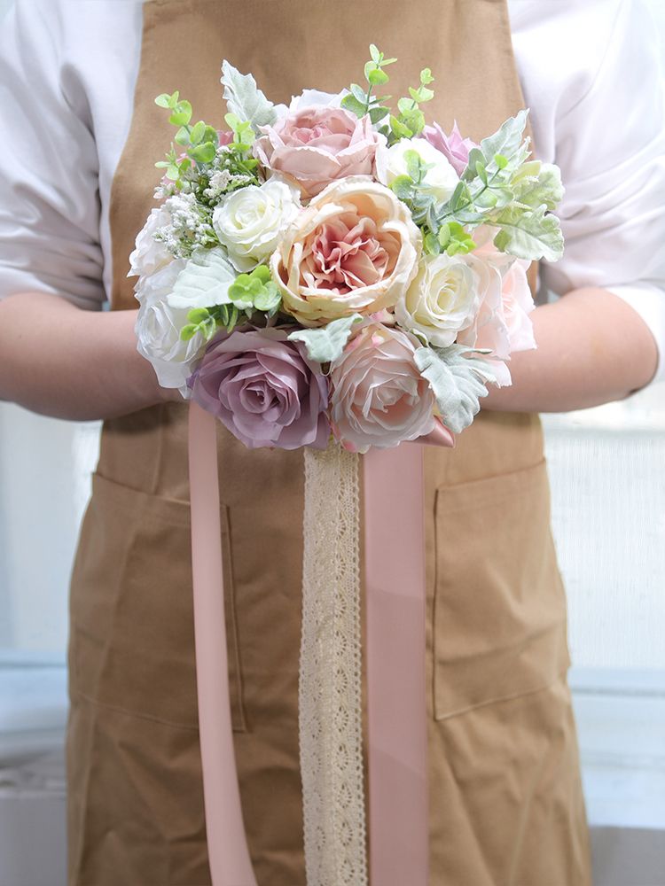 Wedding Bridal Hand Bouquet Home Decoration Fake Flower Silk Flower Artifical Decorative Bouquet