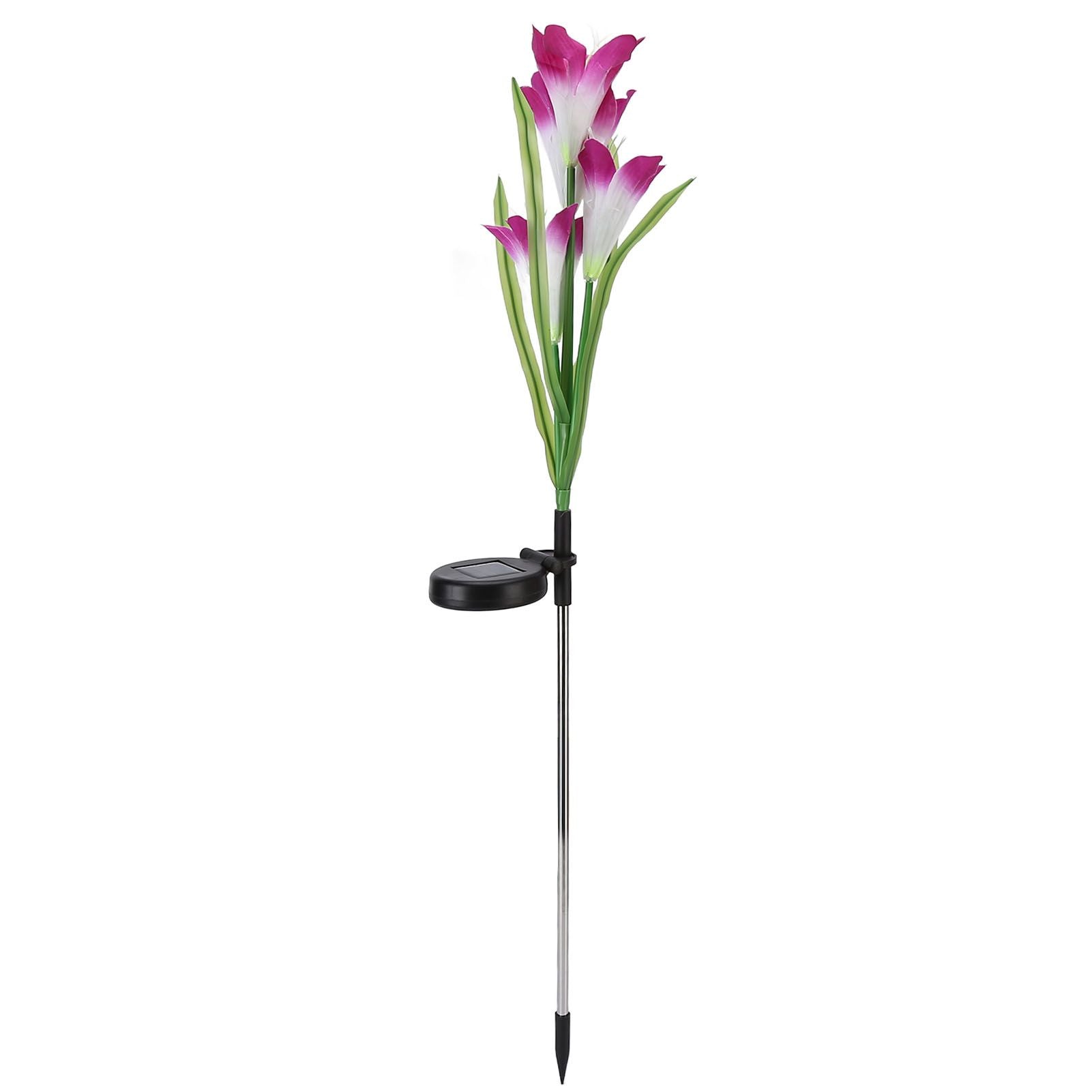 Solar Powered Flower Lights Waterproof Outdoor Solar Garden Stake Lights for Garden Patio BackyardPurple Color