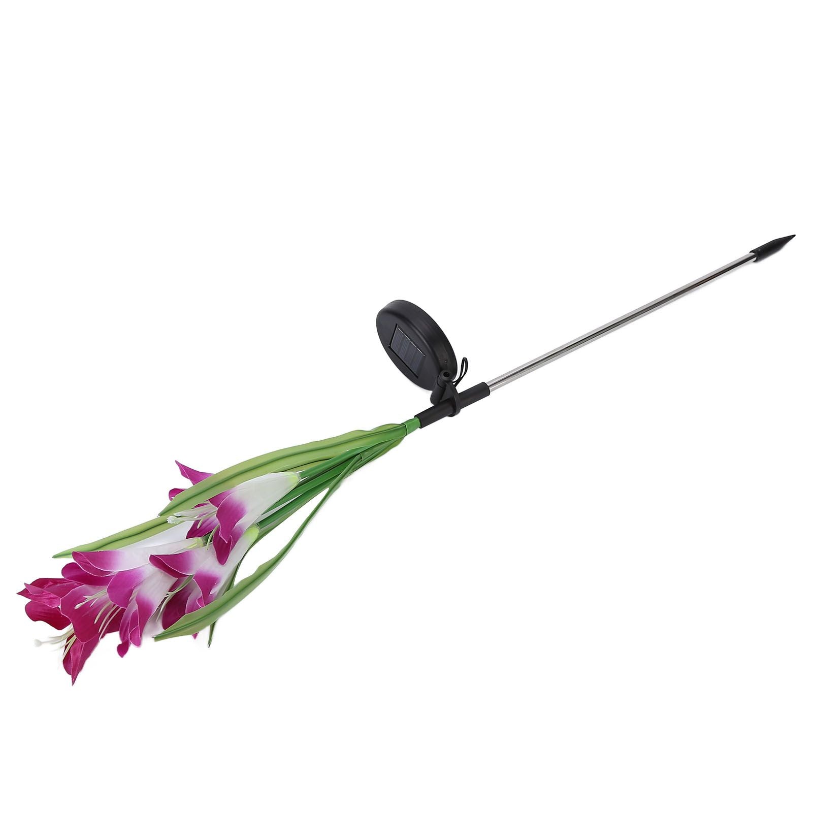 Solar Powered Flower Lights Waterproof Outdoor Solar Garden Stake Lights for Garden Patio BackyardPurple Color