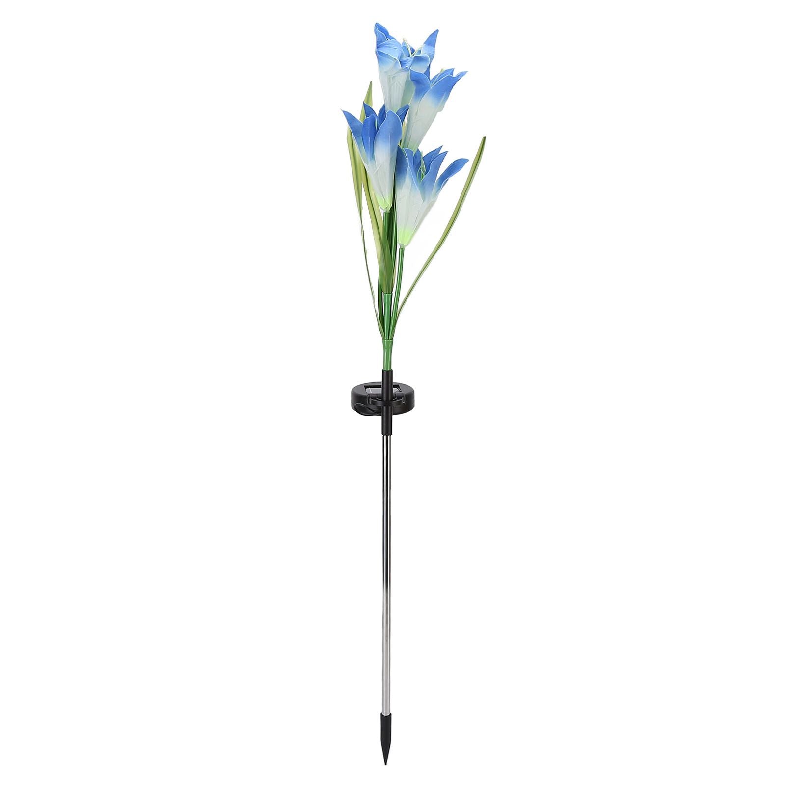 Solar Powered Flower Lights Waterproof Outdoor Solar Garden Stake Lights for Garden Patio Backyard(Blue White )
