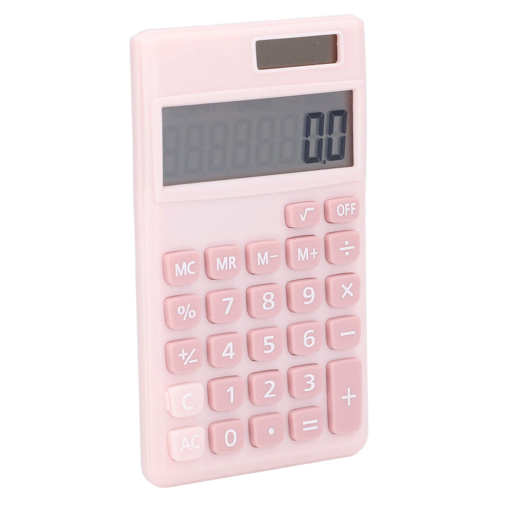 Calculators 8 Digit Solar Battery Dual Power Handheld Pocket Calculator with Large LCD Display Big Sensitive ButtonPink