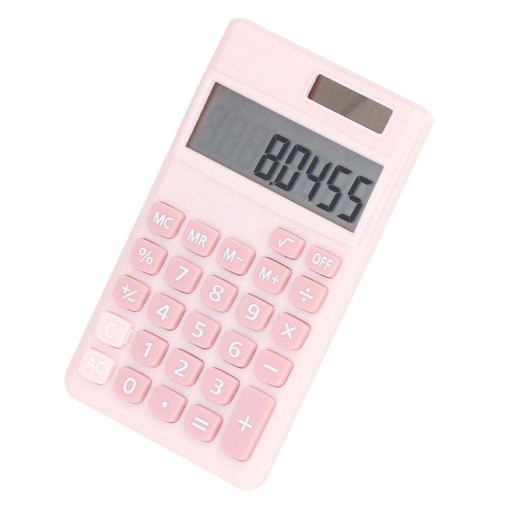 Calculators 8 Digit Solar Battery Dual Power Handheld Pocket Calculator with Large LCD Display Big Sensitive ButtonPink