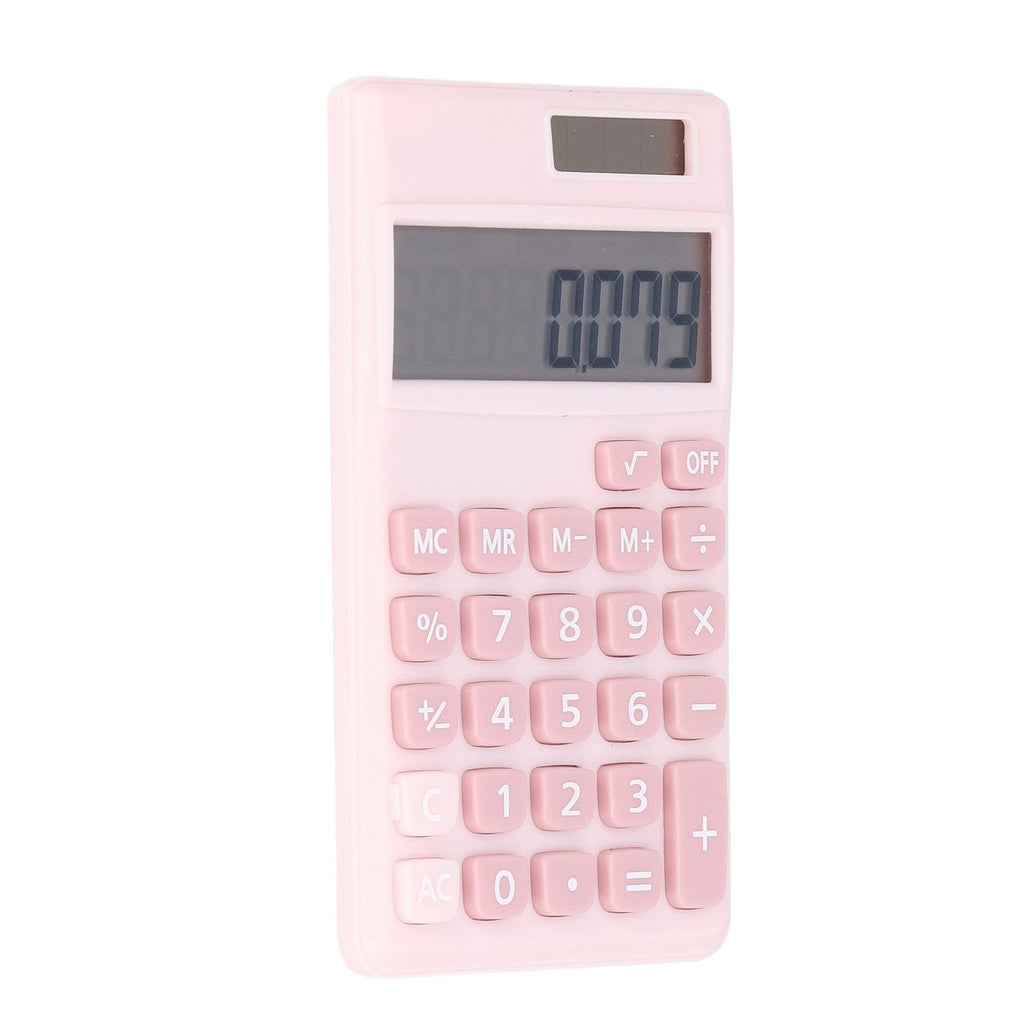 Calculators 8 Digit Solar Battery Dual Power Handheld Pocket Calculator with Large LCD Display Big Sensitive ButtonPink