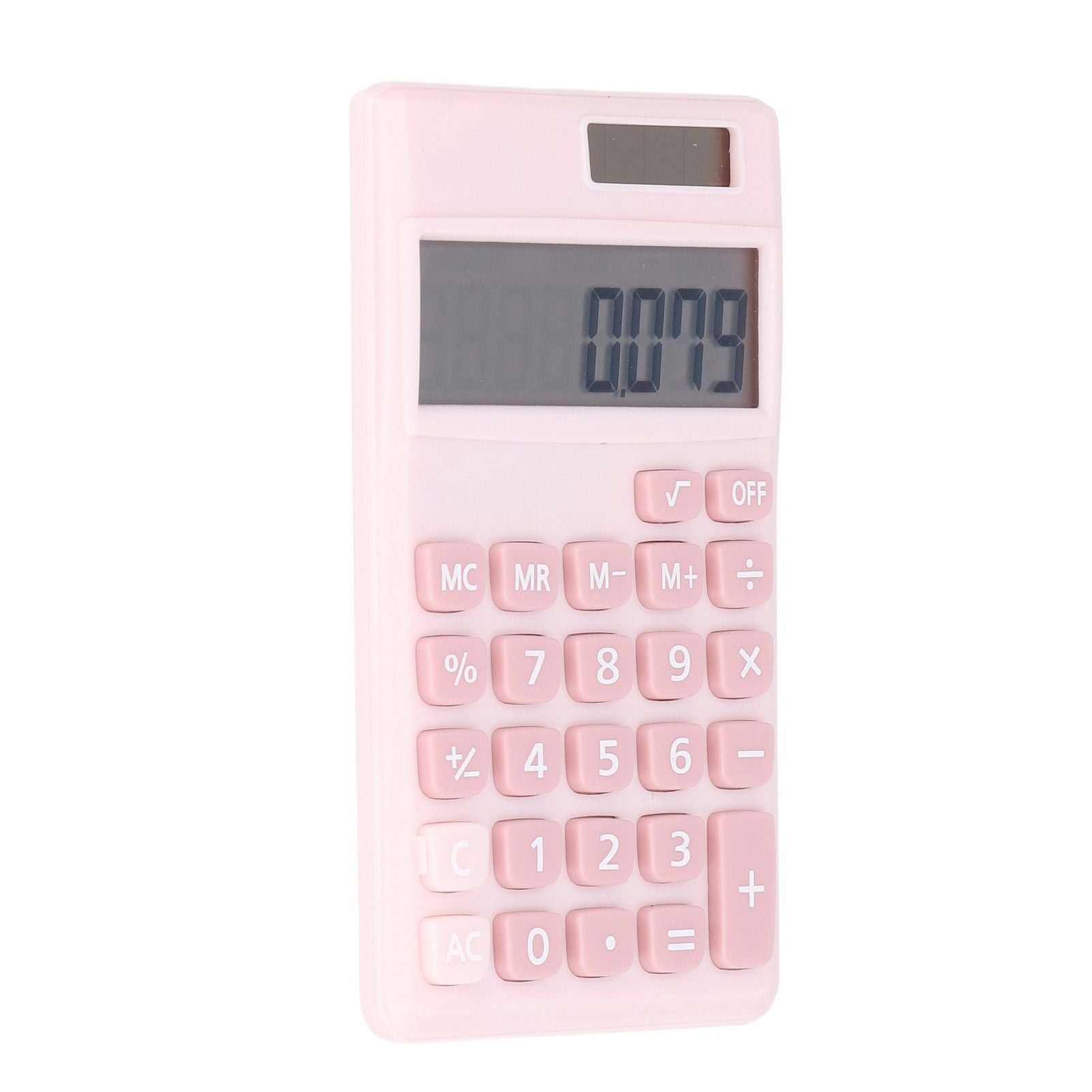 Calculators 8 Digit Solar Battery Dual Power Handheld Pocket Calculator with Large LCD Display Big Sensitive ButtonPink