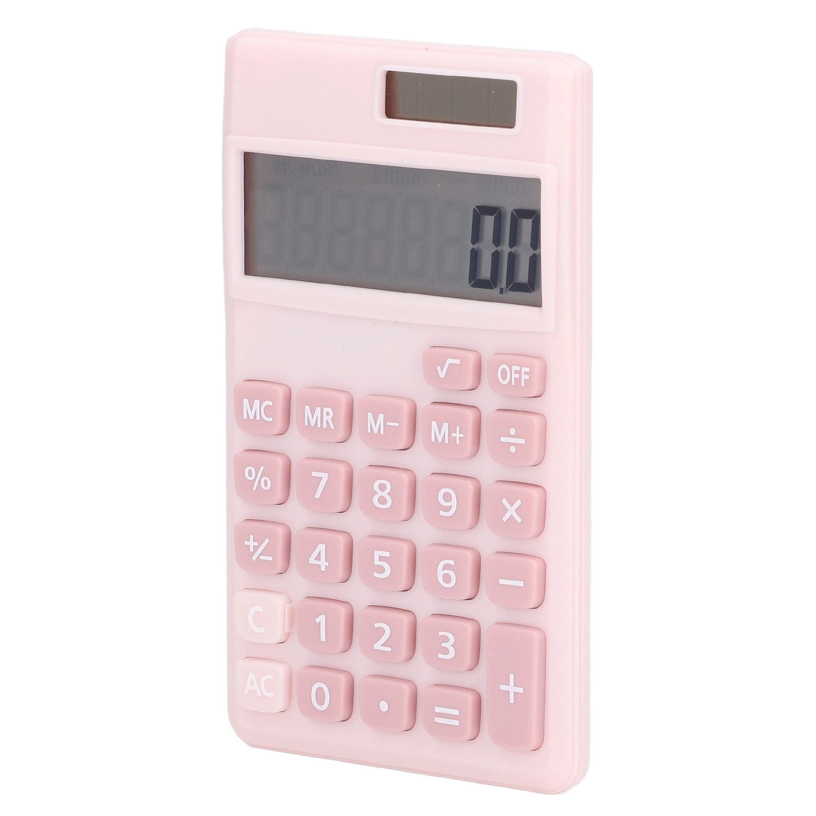 Calculators 8 Digit Solar Battery Dual Power Handheld Pocket Calculator with Large LCD Display Big Sensitive ButtonPink