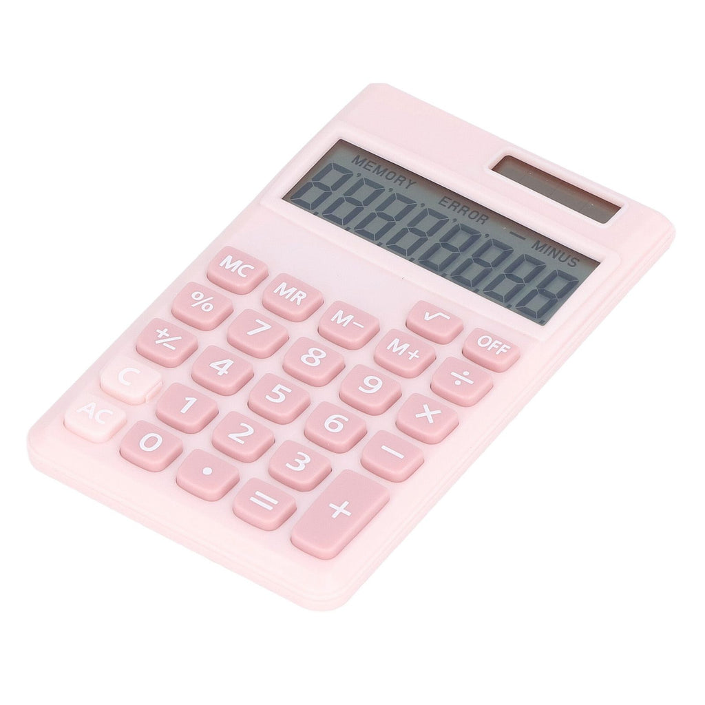 Calculators 8 Digit Solar Battery Dual Power Handheld Pocket Calculator with Large LCD Display Big Sensitive ButtonPink