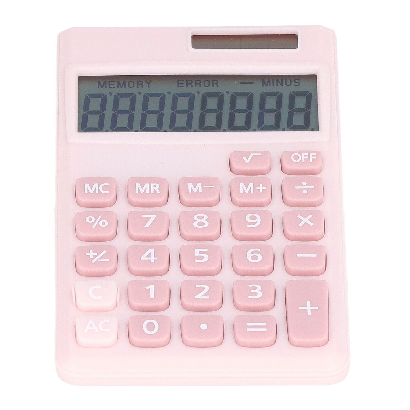 Calculators 8 Digit Solar Battery Dual Power Handheld Pocket Calculator with Large LCD Display Big Sensitive ButtonPink