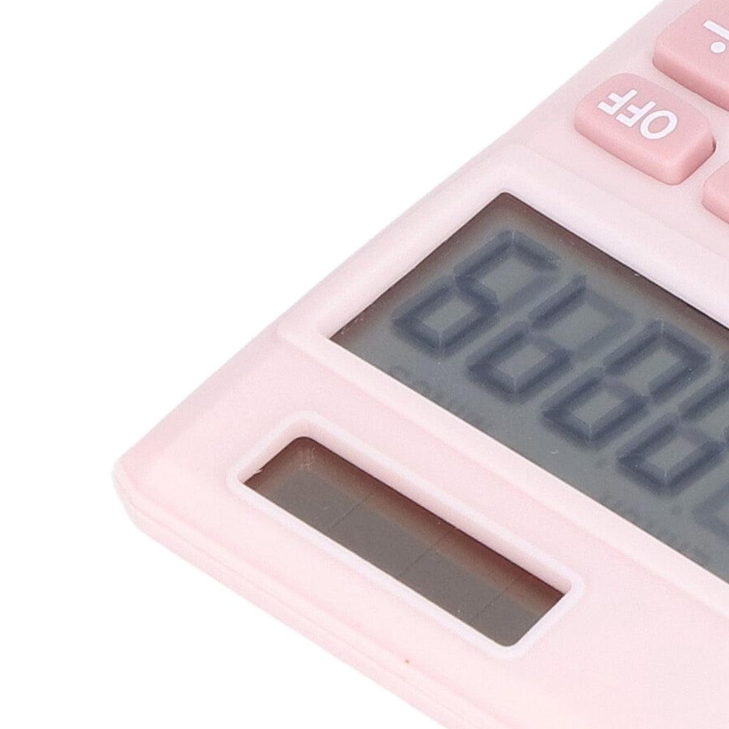 Calculators 8 Digit Solar Battery Dual Power Handheld Pocket Calculator with Large LCD Display Big Sensitive ButtonPink