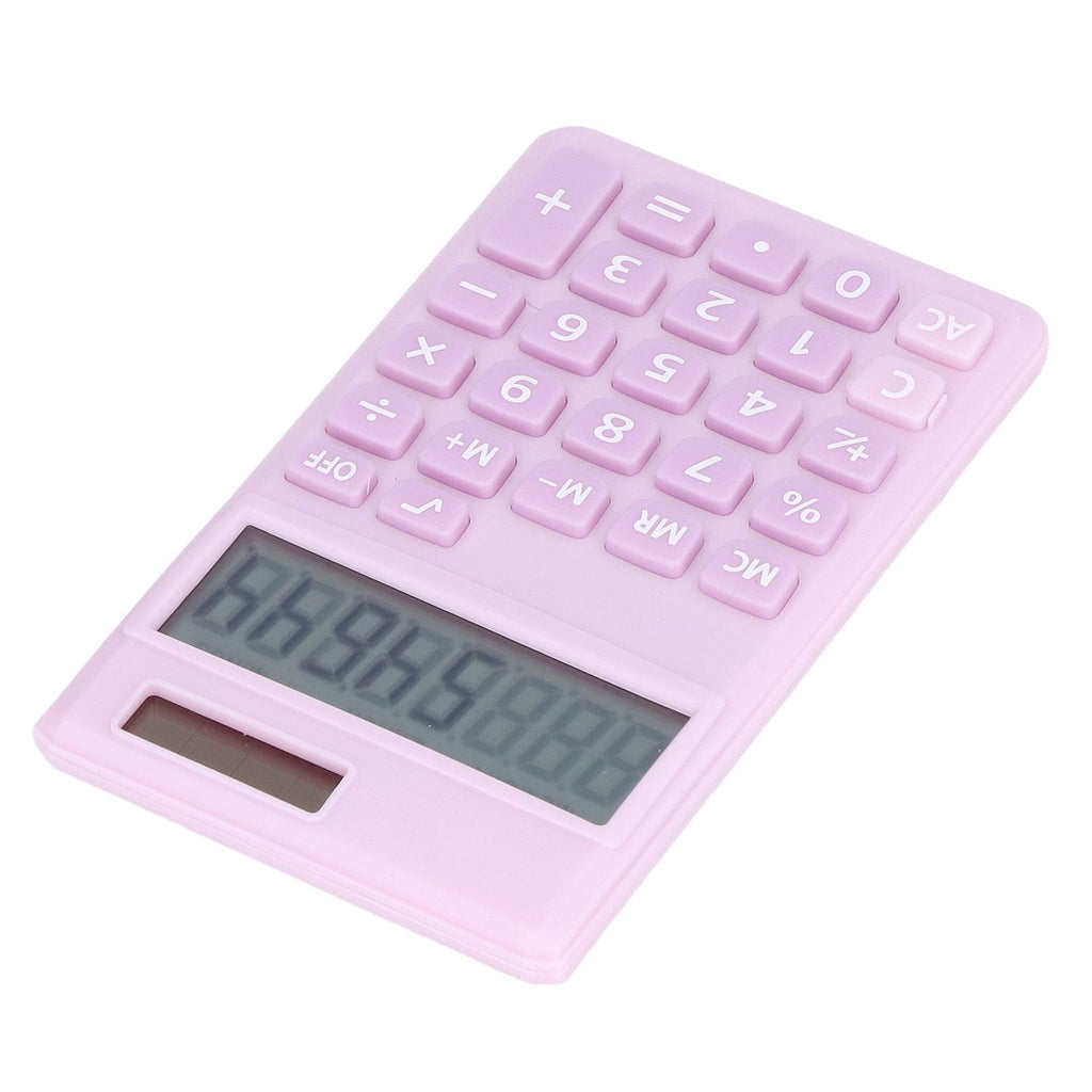 Calculators 8 Digit Solar Battery Dual Power Handheld Pocket Calculator with Large LCD Display Big Sensitive ButtonPale Pinkish Purple