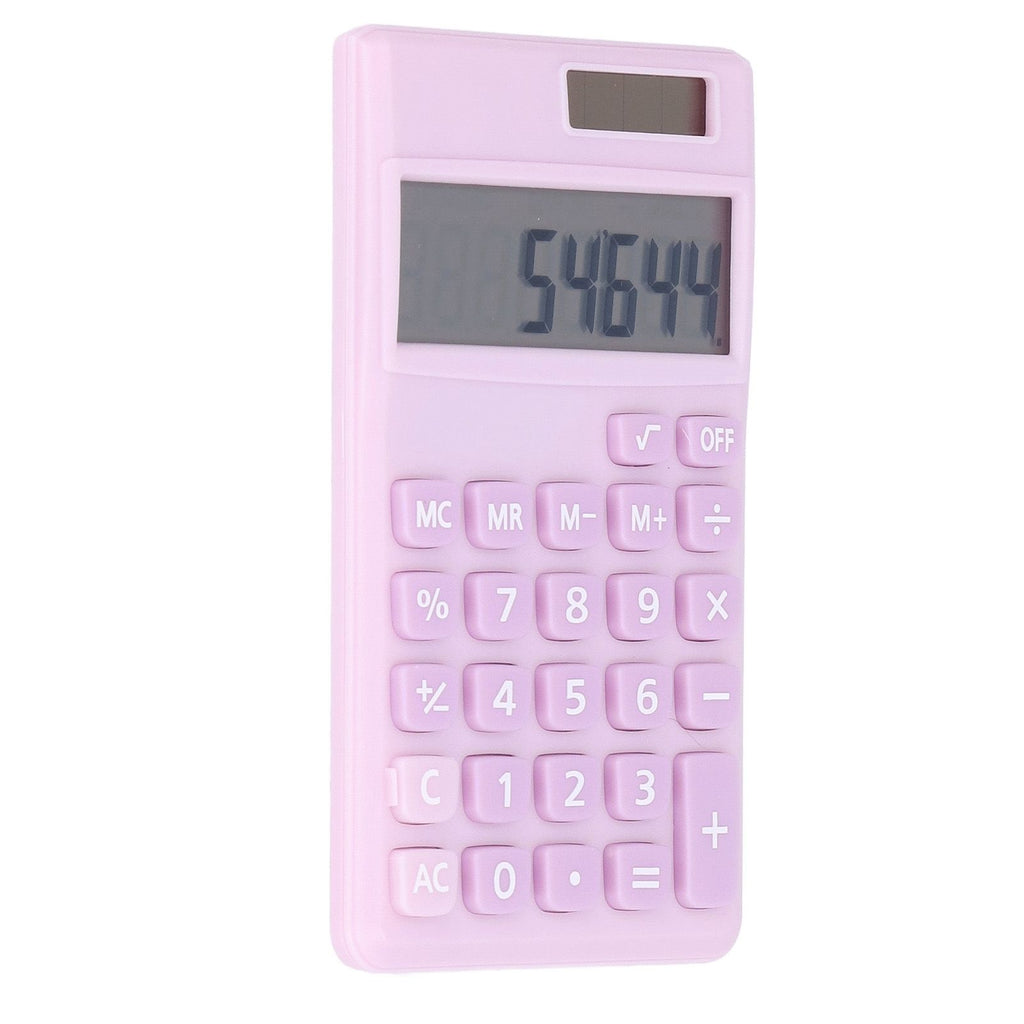 Calculators 8 Digit Solar Battery Dual Power Handheld Pocket Calculator with Large LCD Display Big Sensitive ButtonPale Pinkish Purple
