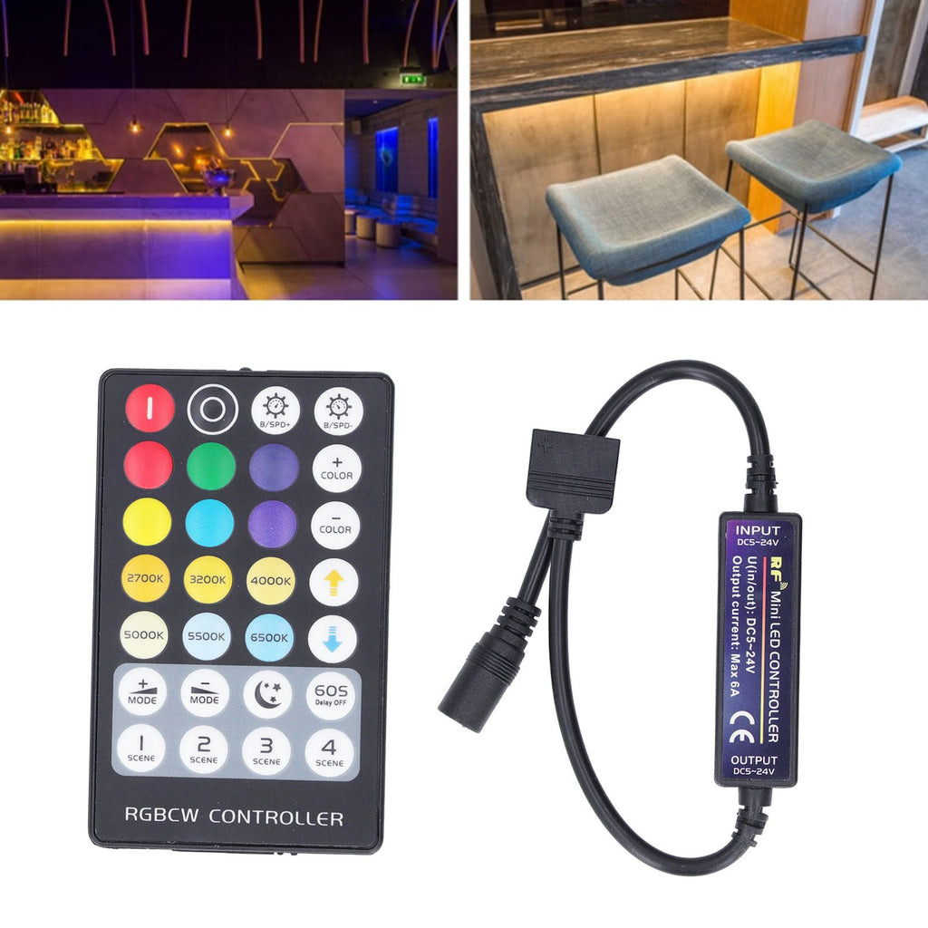 LED Controller Wireless RF 5 in 1 Mini Full Touch LED Light Bar 28 Keys RGB CCT Controller
