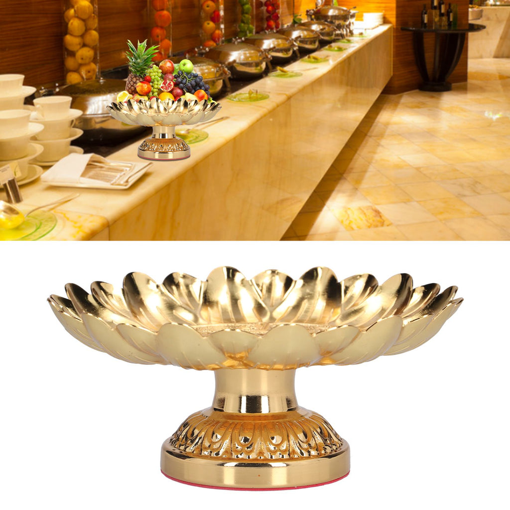 Fruit Tray Retro Style Flat Glossy Durable Alloy Decorative Plate for Temples Sacrifices Home Decoration