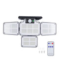 LED Solar Lights Outdoor 4 Adjustable Heads Motion Sensor Light 450LM 3 Modes Wide Angle Wall Light for Garden Pathway