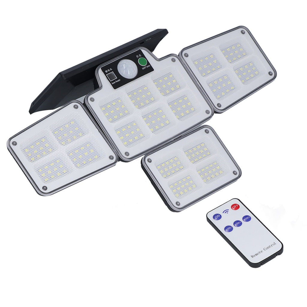 LED Solar Lights Outdoor 4 Adjustable Heads Motion Sensor Light 450LM 3 Modes Wide Angle Wall Light for Garden Pathway