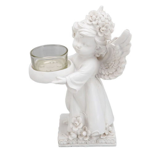 Angel Candle Holder Decorative Lightweight Robust Desktop Ambient Resin Candle Organizer for Dinner Balcony Right Type