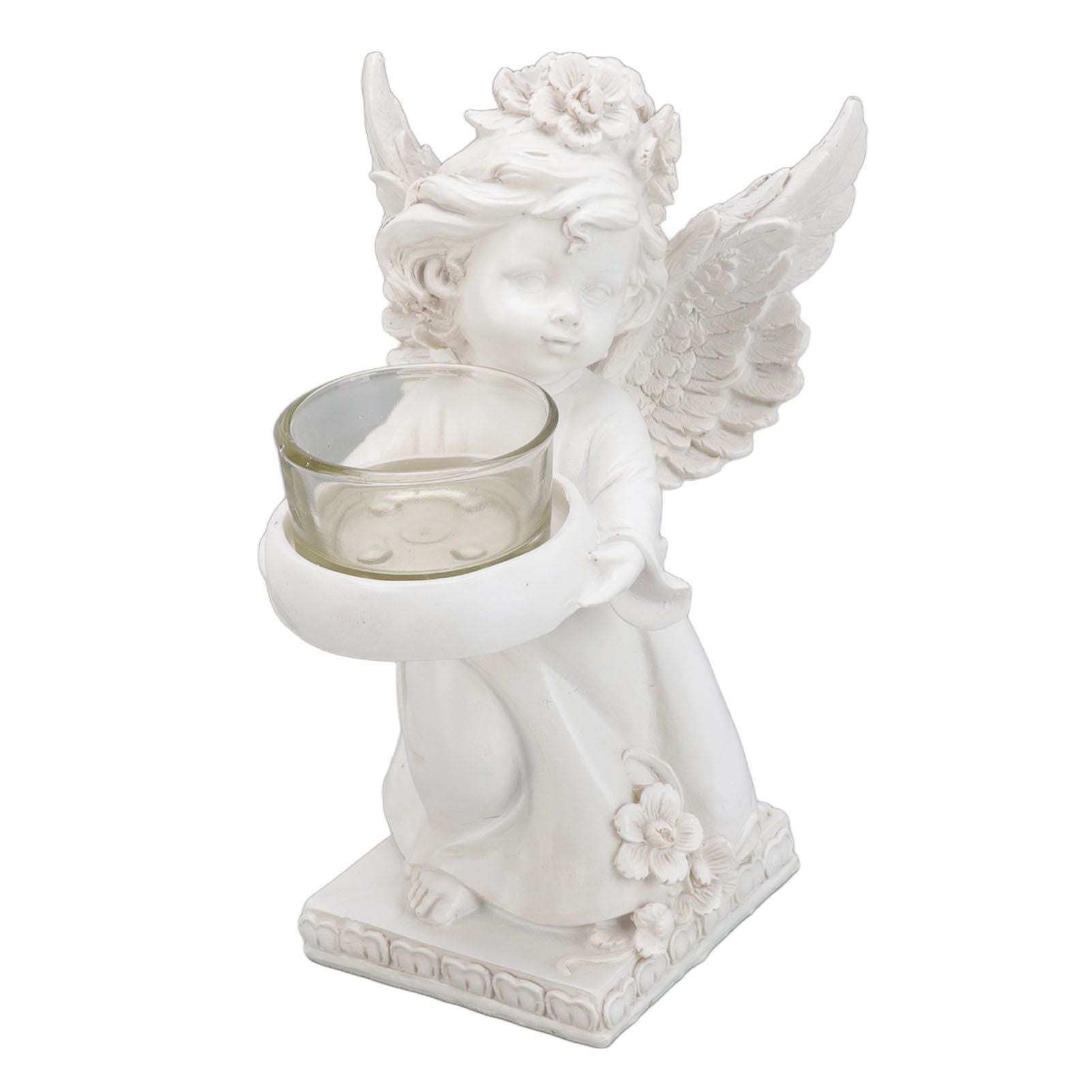 Angel Candle Holder Decorative Lightweight Robust Desktop Ambient Resin Candle Organizer for Dinner Balcony Right Type